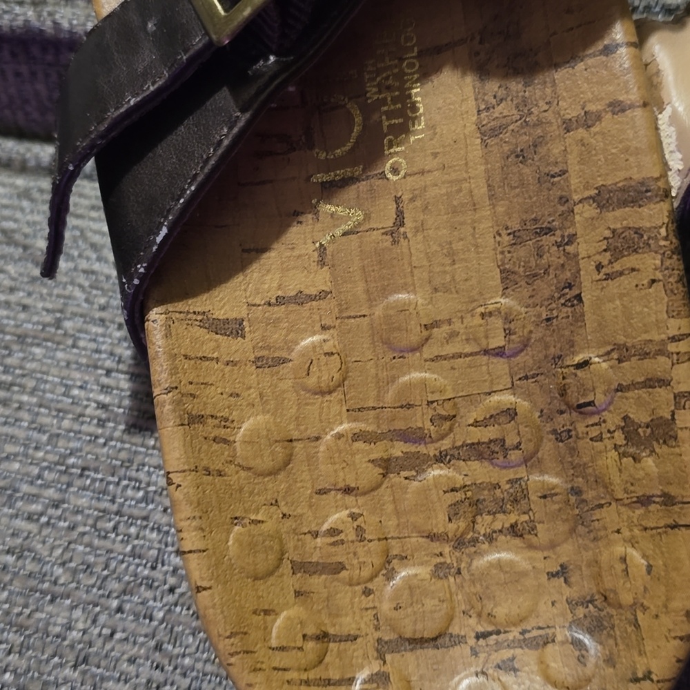 Vionic Brown Sandals with Beaded Accents - Picture 3 of 8